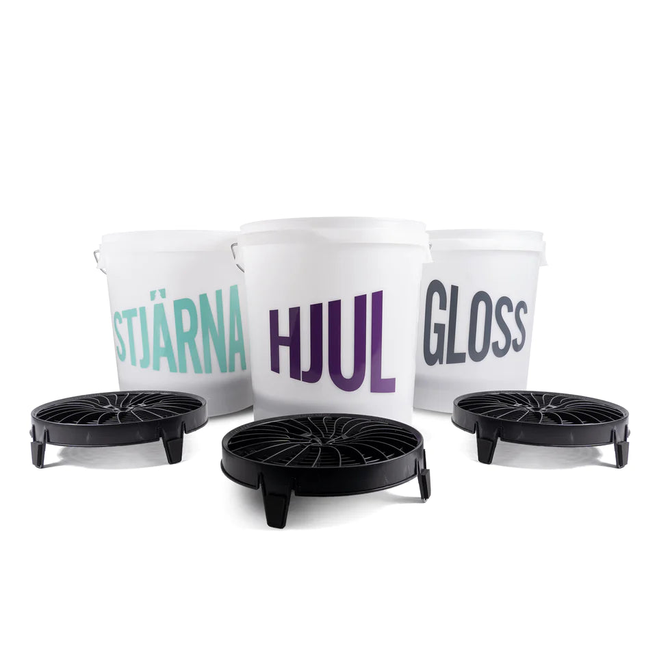 MULTI BUCKET WASH KIT - 2-3 BUCKETS WITH DIRT GUARDS (WASH, RINSE, OPTION = WHEELS) - HS 3926909700